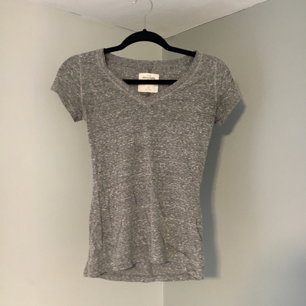 Abercrombie & Fitch Grey V-Neck T-Shirt